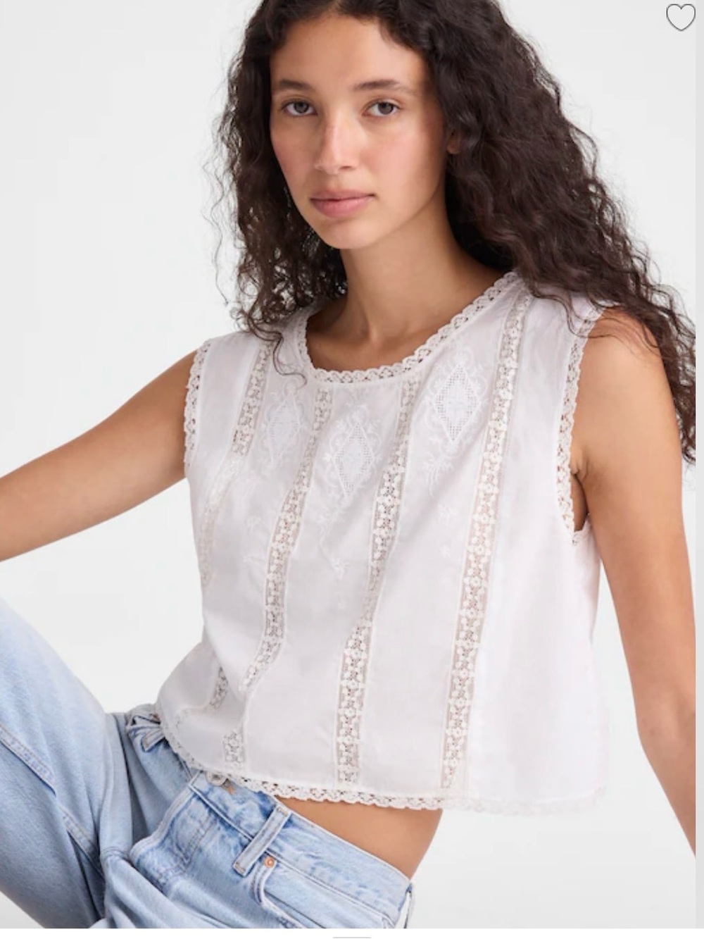 Madewell White Embroidered Lace Sleeveless Top Size M New With Tags